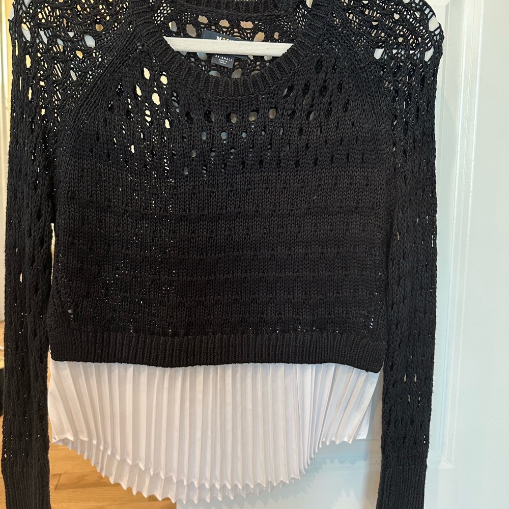 Anthropologie Black Crochet Sweater